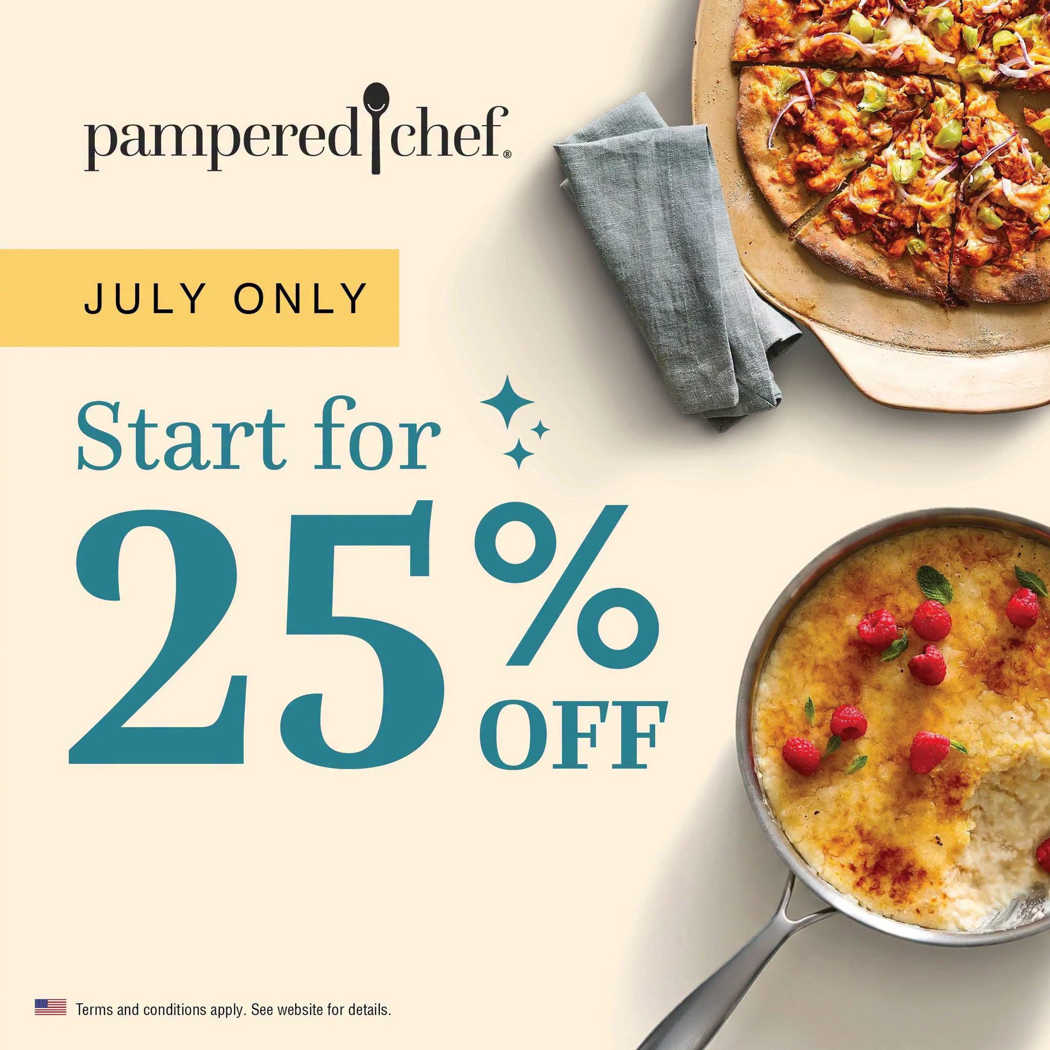 Last chance to start for 25% off!✨

Start a side hustle this summer and get everything you need to start earning extra income, including a launch kit filled with bestsellers. 

Ask me for more details, or learn more about how to join my team here:  https://www.pamperedchef.com/pws/betsysbakery/be-a-consultant

#YoubelongherePC #sidehustlewithheart